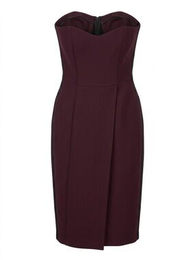 Yigal Azrouel Burgundy Strapless Tuxedo Dress Internal Corset Size 0 NYC